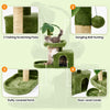 31.5&quot; Cat Tree Cat Tower for Indoor Cats with Green Leaves, Cat Condo Cozy Plush Cat House with Hang Ball and Leaf Shape Design, Cat Furniture Pet House with Cat Scratching Posts, Green
