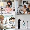 13&quot; LED RGB Selfie Ring Light W/ Mini &amp; Extendable Tripod Stand &amp; Phone Holder 10 Brightness Level 26 Light Modes Dimmable Ringlight for Beauty Makeup Live Streaming Youtube Video Photography Shooting