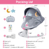 Baby Swing for Infants - APP Remote Bluetooth Control, 5 Speed Settings, 10 Lullabies, USB Plug (Gray)