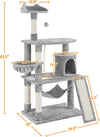 63.5In Multi-Level Cat Tree Tower Condo with Scratching Posts, Platform &amp; Hammock, Cat Activity Center Play Furniture for Kittens, Cats, and Pets