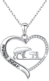 Sterling Silver for Mom Necklace Mothers Day Gift Mama Bear Pendant Necklace or Bracelet for Mum