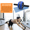 7-In-1 Ab Roller Wheel Kit, Perfect Home Gym Equipment Exercise Roller Wheel Kit with Push-Up Bar, Knee Mat, Jump Rope and Hand Gripper, Core Strength &amp; Abdominal Exercise Ab Roller, Blue