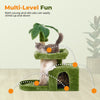 31.5&quot; Cat Tree Cat Tower for Indoor Cats with Green Leaves, Cat Condo Cozy Plush Cat House with Hang Ball and Leaf Shape Design, Cat Furniture Pet House with Cat Scratching Posts, Green