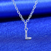925 Rhinestone 26 Letter Necklace Minimalist Design
