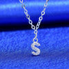 925 Rhinestone 26 Letter Necklace Minimalist Design