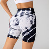 Tie-dye Printed Yoga Shorts Fashion Seamless High-waisted Hip-lifting Pant Sports Running Fitness Pants For Womens Clothing
