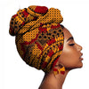 African Printed Batik Headscarf Exaggerated Earrings