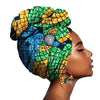 African Printed Batik Headscarf Exaggerated Earrings