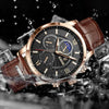 2023 New Mens Watches LIGE Top Brand Luxury Leather Casual Quartz