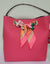 Women large Silk Scarf Bucket Bag Pink